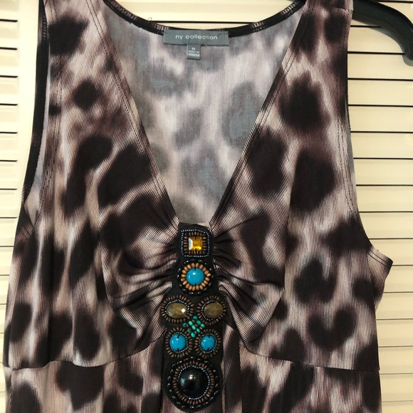 NY Collection Animal Print Maxi Dress Size Medium - Picture 7 of 12